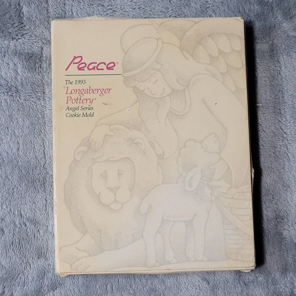 Longaberger Baskets Pottery Peace Angel Series Stoneware Cookie Mold 1993